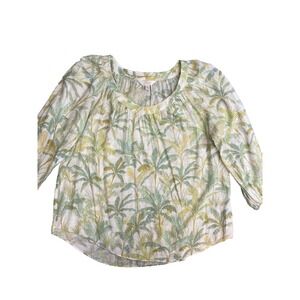 LC Lauren Conrad Womens Shirt Blouse Size Medium Green Casual Gypsy Work‎